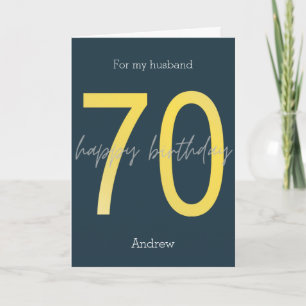 Carte d'anniversaire Blue and Gold 70th
