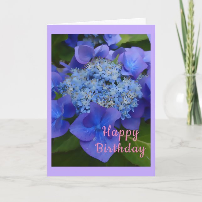 Carte d'anniversaire Blue Hydrangea (Devant)