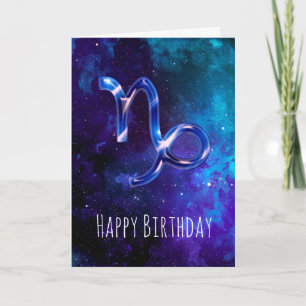 Carte d'anniversaire Blue Space Capricorn