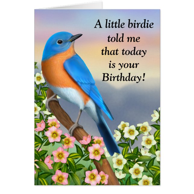 Carte d'anniversaire Bluebird of Happiness (Devant)