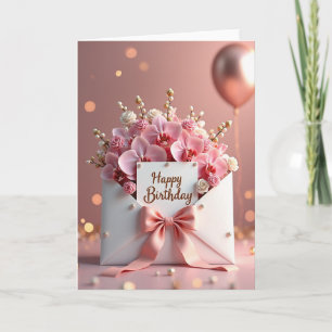 Carte d'anniversaire Blush Rosebud