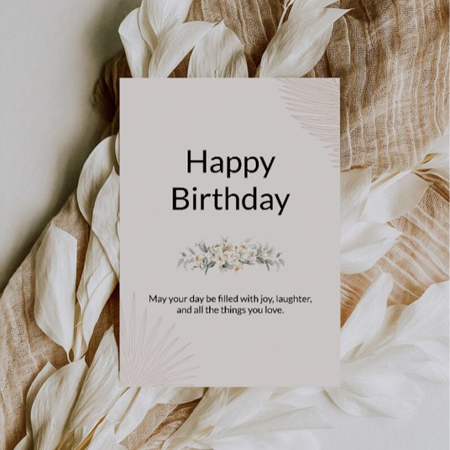 Carte d'anniversaire Boho  (Boho Happy Birthday Card)