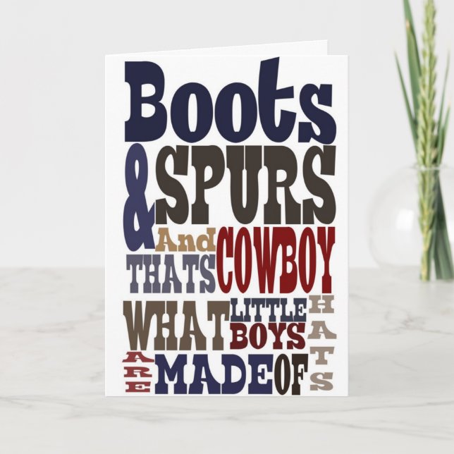 CARTE D'ANNIVERSAIRE BOOT & SPURS (Devant)
