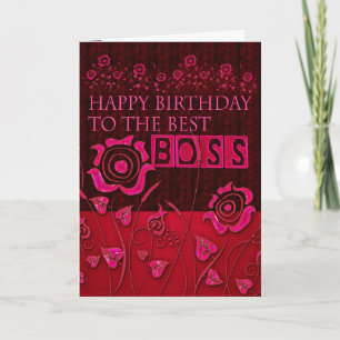 Carte d'anniversaire Boss rose floral