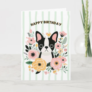 Carte d'anniversaire Boston Terrier