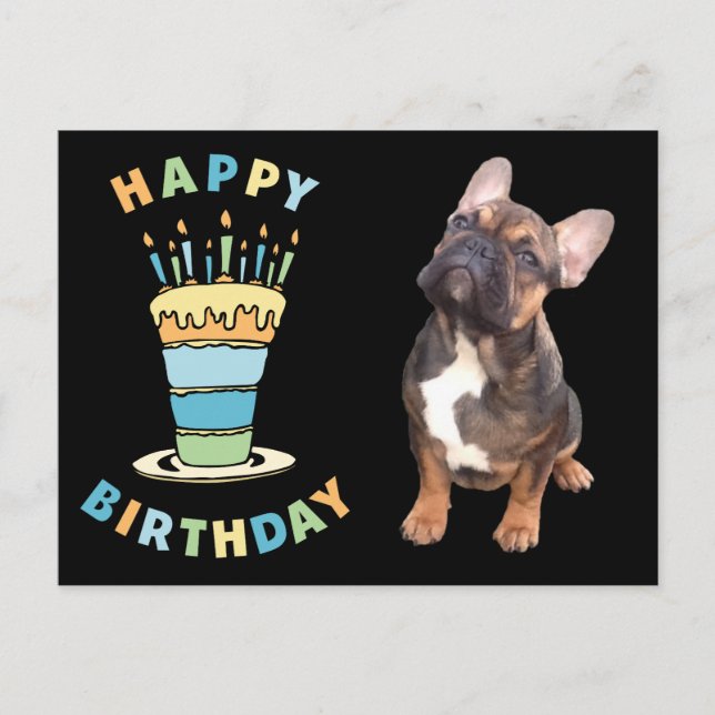 Carte d'anniversaire Bouledogue français Carte pos (Devant)