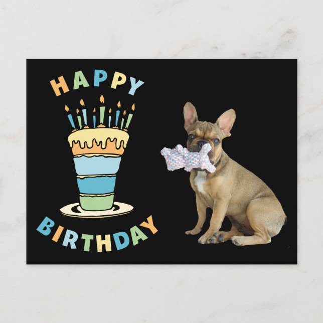 Carte d'anniversaire Bouledogue français Carte pos (Devant)