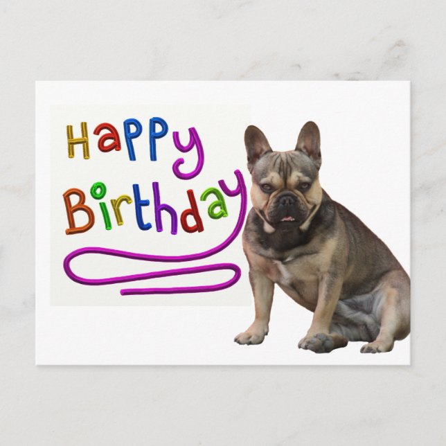 Carte d'anniversaire Bouledogue français Carte pos (Devant)