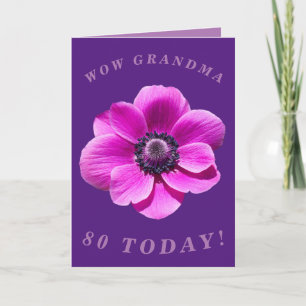 Carte d'anniversaire brillante et audacieuse 80e p