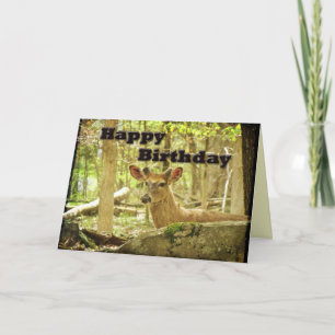Carte d'anniversaire - Buck de cerfs blancs en vel