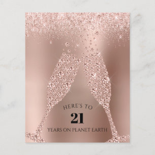 Carte d'anniversaire Budget Rose Gold Champagne 21