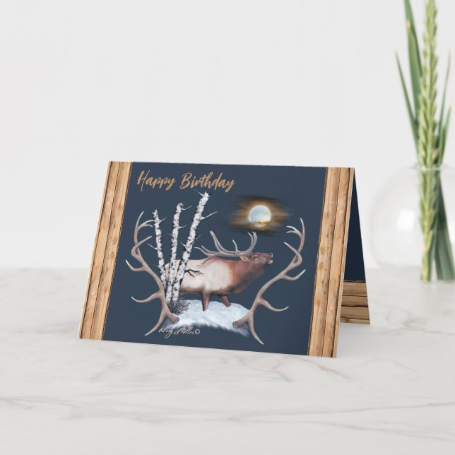 Carte d'anniversaire Bull Elk (Devant)