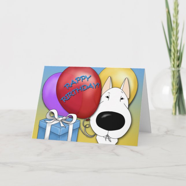 Carte d'anniversaire Bull Terrier (Devant)