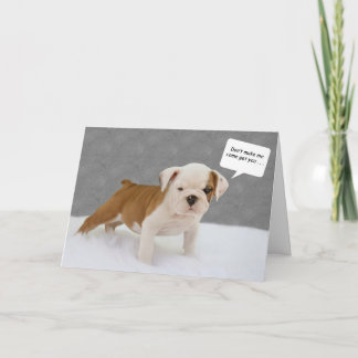 Carte d'anniversaire Bulldog par point pour une ca