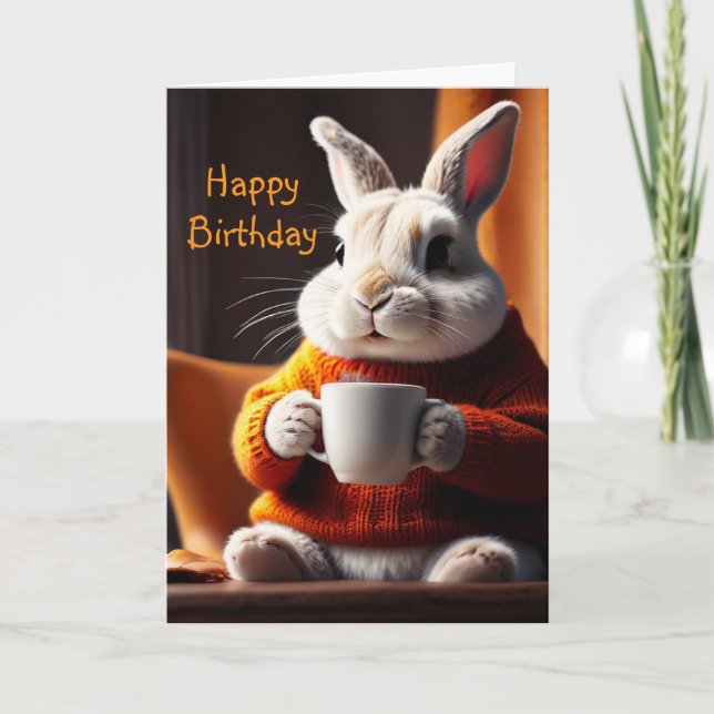 Carte d'anniversaire Bunny confortable (Devant)