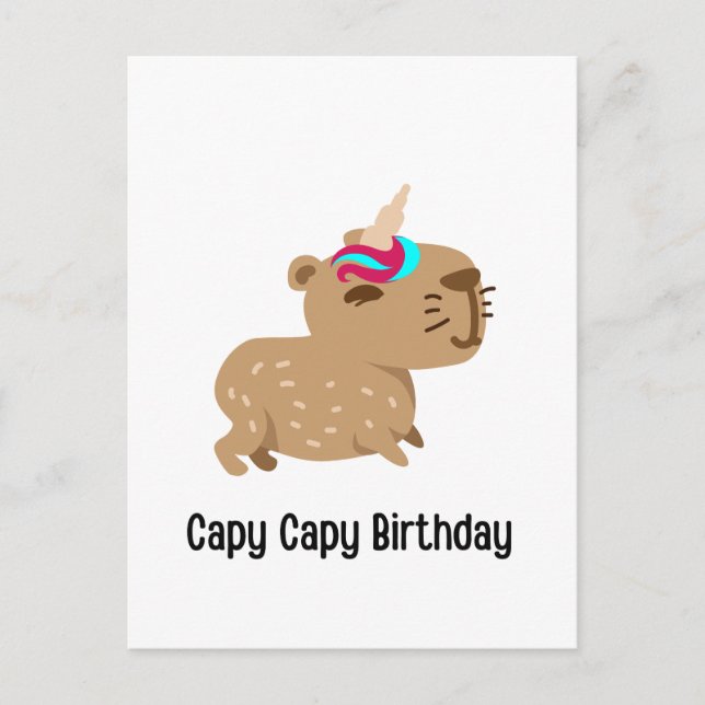 Carte d'anniversaire Capybara, Capy Capy Anniversa (Devant)