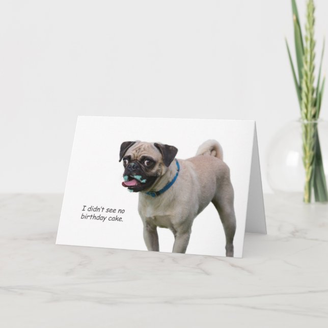 Carte d'anniversaire carlin par thème pour une cau (Devant)