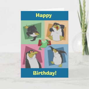 Carte d'anniversaire Carré Penguin