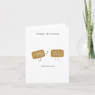 Carte d'anniversaire, carte à thème biscuit, carte