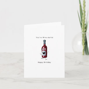 Carte d'anniversaire, carte sur le thème du vin. C