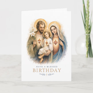 Carte d'anniversaire catholique de la Sainte Famil