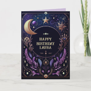Carte d'anniversaire céleste personnalisée Soleil 