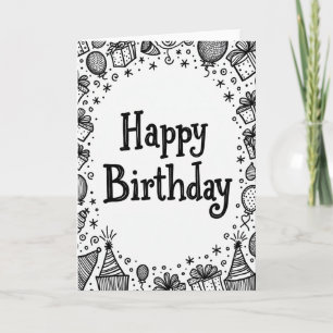 Carte d'anniversaire Chapeau de Fête Enjoué