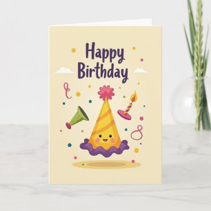 Carte d'anniversaire Chapeau Sourire Fantaisiste