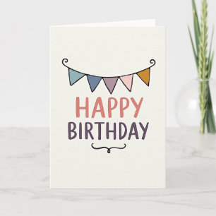 Carte d'anniversaire charmante avec fanions