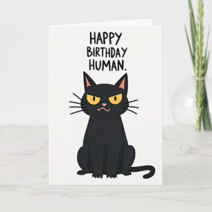 Carte d'anniversaire Chat Noir
