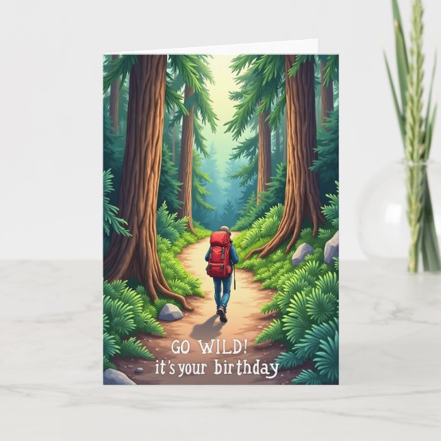 Carte d'anniversaire Chemin de la forêt d'aventure (Devant)