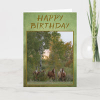 Carte d'anniversaire "Chevaux courant"