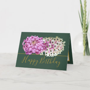 Carte d'anniversaire chic botanique Orchidée blanc