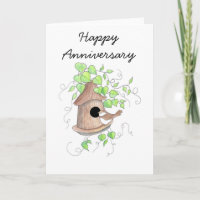 Carte d'anniversaire, Chickadee sur la volière