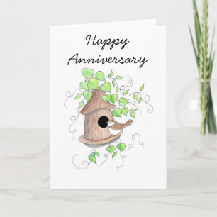 Carte d'anniversaire, Chickadee sur la volière