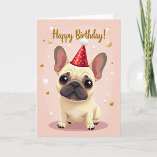 Carte d'anniversaire Chien au Chapeau de Fête
