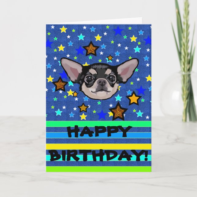 Carte d'anniversaire Chihuahua personnalisée (Devant)