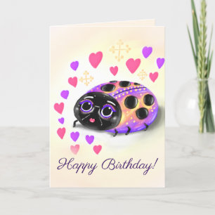 Carte d'anniversaire chrétienne (coccinelle)