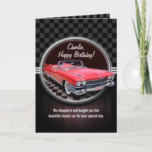 Carte d'anniversaire CLASSIQUE de CADILLAC (Devant)