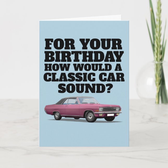 CARTE D'ANNIVERSAIRE CLASSIQUE POUR LE FUNNY CAR (Devant)