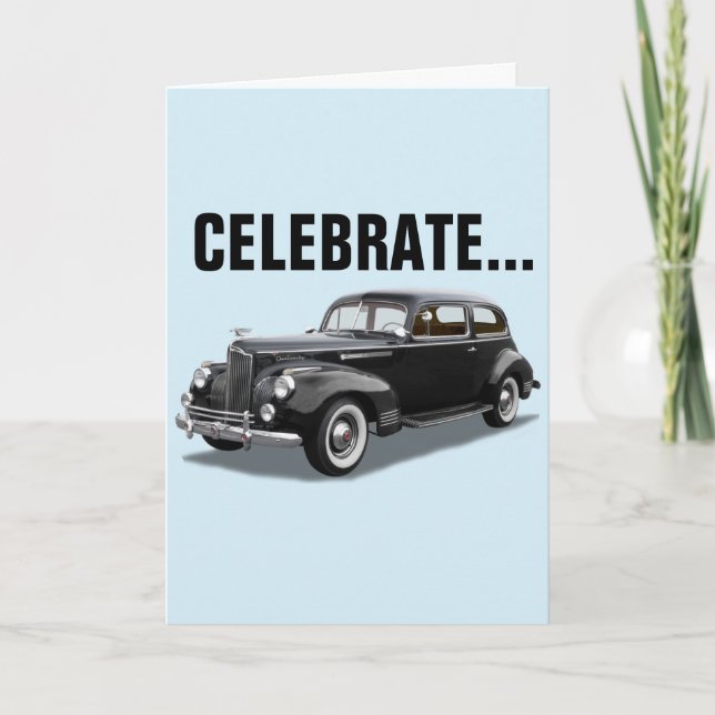 CARTE D'ANNIVERSAIRE CLASSIQUE POUR VOITURE (Devant)
