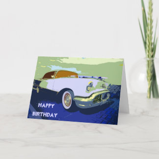 Carte d'anniversaire classique pour voiture améric