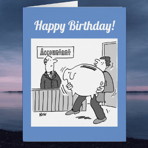 Carte d'anniversaire Client Comptable & Tirelire G
