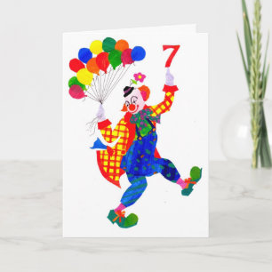 Carte d'anniversaire Clown 7 ans