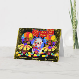 Carte d'anniversaire Clown de Cirque Copains