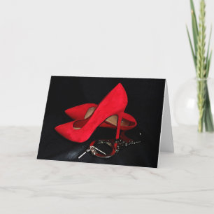 CARTE D'ANNIVERSAIRE COCHONNE TALONS HAUTS & MENOT
