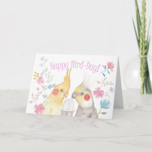 Carte d'anniversaire Cockatiel Joyeux Oiseau Jour 