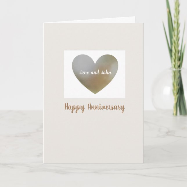 Carte d'anniversaire coeur perle - personnalisée (Devant)