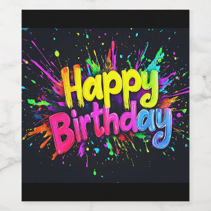 Carte d'anniversaire Color Splash Happy Birthday