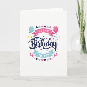 Carte d'anniversaire colorée et heureuse